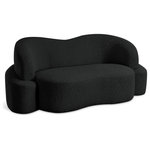 Meridian Furniture - Principessa Boucle Fabric Chair, Black, Loveseat - Inject casual comfort into your living room, bedroom, or dorm room with this Principessa boucle fabric living room loveseat. Not just another pretty face in the crowd, this loveseat looks like a statement piece but feels like your favorite easy loveseat. A delight to come home to at the end of the day, this loveseat features a curved seat and back for a modish look and its covered in rich black boucle fabric for softness you can appreciate.