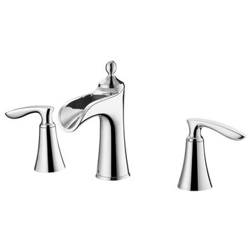 Ukiah Two Handle 8" Widespread Bathroom Faucet, Polished Chrome