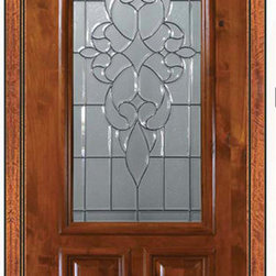 Prehung Entry Single Door 96 Alder Courtlandt 2 Panel 2/3 Lite Glass - Front Doors
