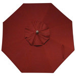Furniture Barn USA - StarLux Umbrella, Auburn, Regular Height - Bask in cooling shade around your patio dining table with this light-up 9' octagon umbrella. We use solution-dyed, double spun, commercial grade fabric on a strong aluminum frame for a durable, weather-resistant shade option. The tilt-and-crank mechanisms allow you to position this umbrella perfectly to maximize shade and comfort