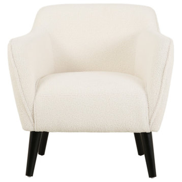 GDF Studio Tresten Fabric Mid Century Modern Arm Chair, Ivory, Fabric