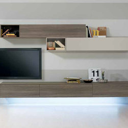 Modern Italian Wall Unit Exential Y47 by Spar - $3,699.00 - Entertainment Centers And Tv Stands