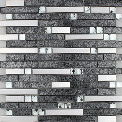 304 Stainless Steel Glass Mosaic Tile Pattern Base Diamond Tile - Mosaic Tile