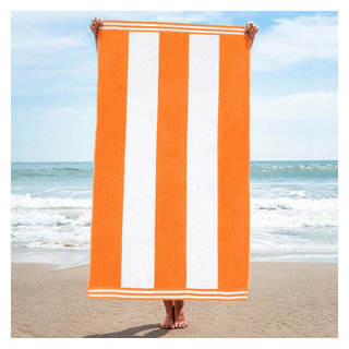 Cabana Striped Oversized Cotton Beach Towel - Modern - Beach Towels ...