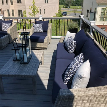 Ashburn VA Trex Deck and Paver Patio with Retaining Wall