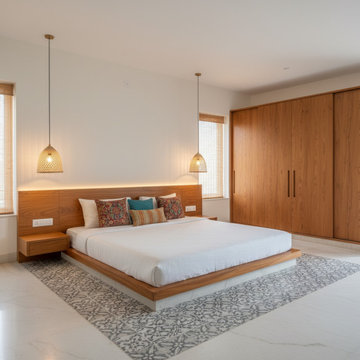 Minimalist Modern Bedroom Design with Wooden Wardrobe