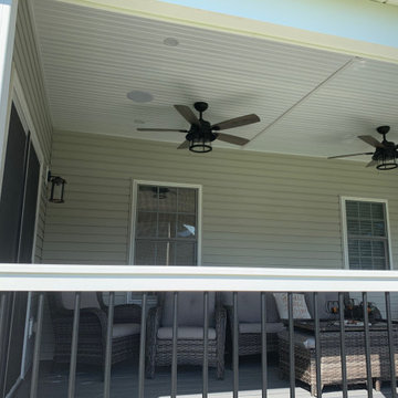 New Deck with Lattice Skirt and Roof Addition