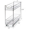 Home Zone Living Pull Out Drawer Cabinet Organizer, 2-Tier, 7 in. W x 20 in. D