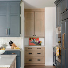 wood and painted cabinets