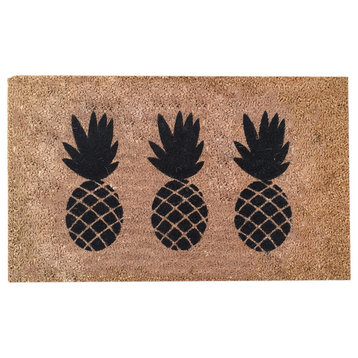 Hand Painted "Pineapple" Doormat, Black Soul, No Border