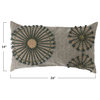 Cotton Pillow With Embroidery, Applique and Chambray Back