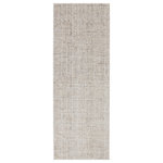 Jaipur Living - Vibe by Jaipur Living Sovis Abstract Light Gray/ Ivory Area Rug, 3'x8' - The stunning En Blanc collection captures the elegance of neutral, vintage-inspired patterns and melds Old World aesthetics with an updated and luxurious vibe. The Sovis rug boasts a heathered motif in hues of dark gray, dark taupe, and light gray. Soft and lustrous, this chameleon-like design emulates the timeless style of a Turkish hand-knotted rug, but in an accessible polyester and viscose power-loomed quality. This accent perfects medium-traffic areas like living rooms, dining areas, bedrooms and more.