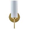 Napa Single Sconce, Brushed Brass With Glossy Frosted Glass