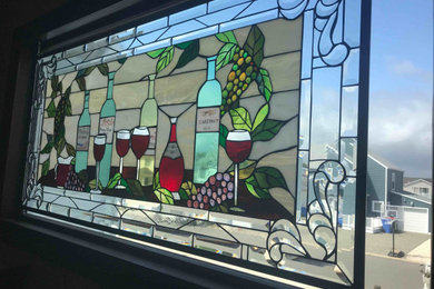 Custom Stained Glass Window for Wine Lovers