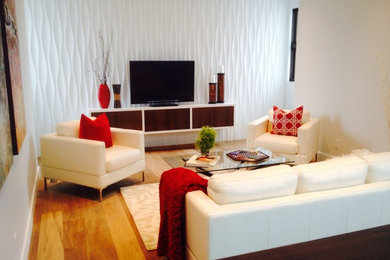Family room - modern family room idea in Calgary
