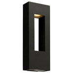 Hinkley - Hinkley Atlantis 1649-Led Large Wall Mount Lantern, Satin Black - Atlantis features a minimalist design for the ultimate, urban sophistication. Constructed of solid aluminum and Dark Sky compliant, Atlantis provides a chic solution to eco-conscious homeowners.