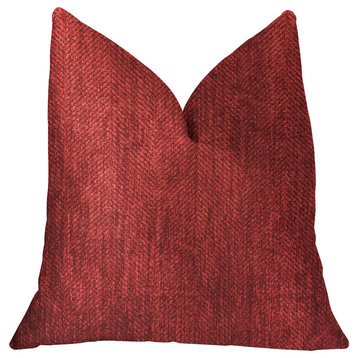 Sangria Cherry Red Luxury Throw Pillow, 18"x18"