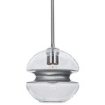 Besa Lighting - Besa Lighting 1TT-HULA8SL-SN Hula 8 - 1 Light Stem Pendant - Canopy Included: Yes  Canopy DiHula 8 1 Light Stem  Black Clear/Black GlUL: Suitable for damp locations Energy Star Qualified: n/a ADA Certified: n/a  *Number of Lights: 1-*Wattage:60w Incandescent bulb(s) *Bulb Included:No *Bulb Type:Incandescent *Finish Type:Black
