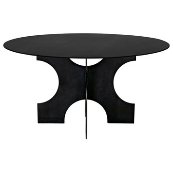 NOIR Furniture Element Dining Table, Black Metal GTAB568MTB