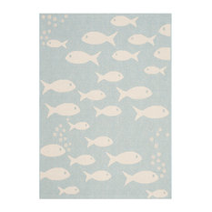 Safavieh Courtyard CY6012 Indoor/Outdoor Rug, Aqua/Beige, 4' X 5'7"