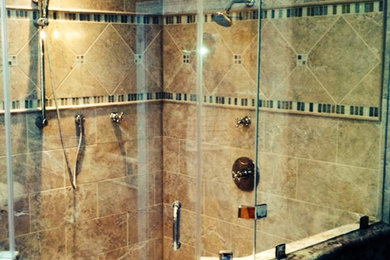 Example of a transitional bathroom design in Charlotte