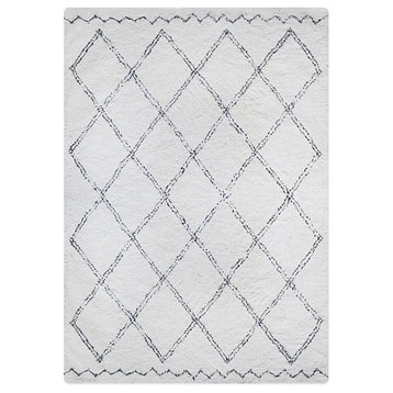 Modern White Soft Rectangle Area Carpet, 4'7"x6'7", 3