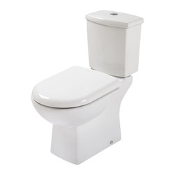 Stapleton Dual-Flush European REAR OUTLET Toilet - Two Piece - Elongated - White - Toilets