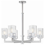 Livex Lighting - Livex Lighting 40596-05 Harding - Six Light Chandelier - The transitional style of the Harding six light chHarding Six Light Ch Polished Chrome Clea *UL Approved: YES Energy Star Qualified: n/a ADA Certified: n/a  *Number of Lights: Lamp: 6-*Wattage:100w Medium Base bulb(s) *Bulb Included:No *Bulb Type:Medium Base *Finish Type:Polished Chrome