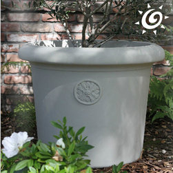 Concrete Medallion Pot - Outdoor Pots And Planters