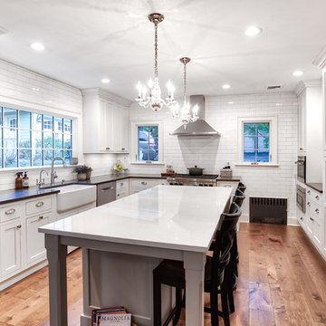 White Inset Kitchen with Large Island