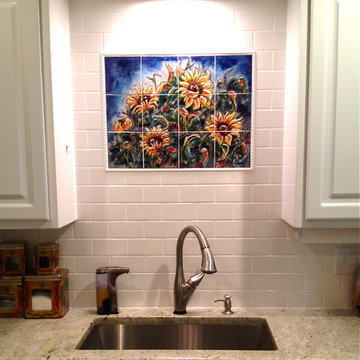 Hand Painted Ceramic Tile Back Splash
