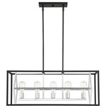 Savoy House - Savoy House 1-2240-5-67 Dexter - 5 Light Linear Chandelier - Artful, geometric joy with rectangles, squares, anDexter 5 Light Linea Matte Black/Polished *UL Approved: YES Energy Star Qualified: n/a ADA Certified: n/a  *Number of Lights: 5-*Wattage:60w E26 Medium Base bulb(s) *Bulb Included:No *Bulb Type:E26 Medium Base *Finish Type:Matte Black/Polished Chrome