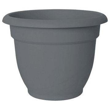 Bloem AP08908 Ariana Bell Shaped Planter, Charcoal, 8 Inch
