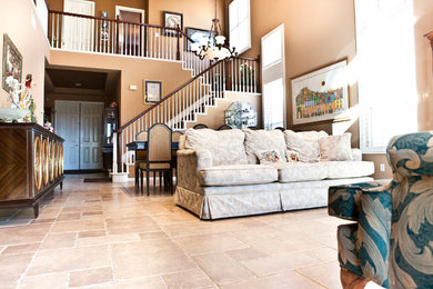 Example of a mountain style living room design in San Diego