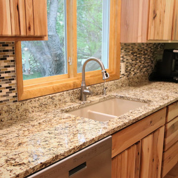 Rustic Hickory Cabinets Newly Remodeled Kitchen