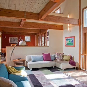 Contemporary Colorful Great room