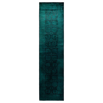 Vibrance, One-of-a-Kind Hand-Knotted Runner Rug Green, 2' 6" x 10' 5"
