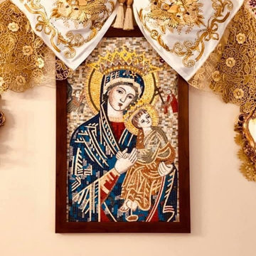 Mosaic Mural - Portrait Of Virgin Mary