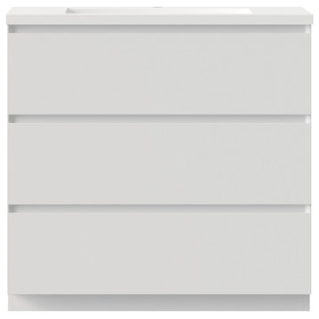 Cascade 36" Bathroom Furniture Set With Cabinet and Basin, White