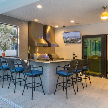 Custom Outdoor Kitchen with His and Her Grills