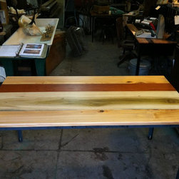 White Cedar, Poplar & Mahogany Table - Table Tops And Bases