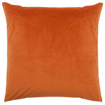 Renwil - Prato Throw Pillow, 20"x20" - Compose a chic pillowscape on couches and beds with the sophisticated style of this decorative pillow. Designed with a velvet front and linen back for totally touchable texture, the square pillowcase is crafted in a mango orange hue that brings a beautiful pop of color to glamorous surroundings. A sumptuous combination of duck feathers and down fill the standard pillow sham with enduring softness, offering comfortable cushioning for every seating or sleeping arrangement.