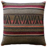 Pillow Decor Ltd. - Pillow Decor - Kilim Stripes 19 x 19 Tapestry Throw Pillow - Simple yet unmistakably Kilim, this pillow is perfect for anyone that loves Kilim designs but wants a cleaner less busy look. The fabric is sturdy and the texture is authentically coarse, giving the pillow a rustic and old world feel.