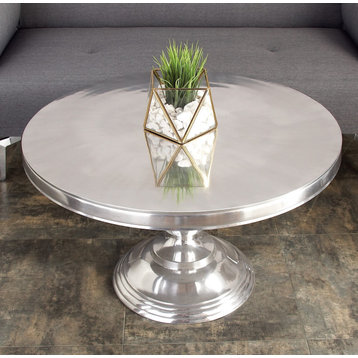 Traditional Silver Aluminum Metal Coffee Table 30780