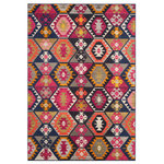 Safavieh - Safavieh Monaco Collection MNC218 Rug, Multi, 5'1" X 7'7" - Free-spirited and vibrantly colored, the Safavieh Monaco Collection imparts boho-chic flair on fanciful motifs and classic rug designs. Contemporary decor preferences are indulged in the trendsetting styling and addictive look of Monaco. Power-loomed using soft, durable synthetic yarns creating an erased-weave patina that adds distinctive character to room decor.