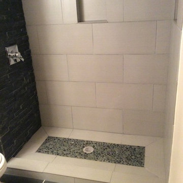 Black Stone Shower w/Custom shower base