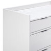 Retro Modern Dresser, Raised Edged Top & Multiple Storage Drawers, Solid White
