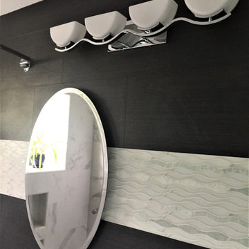 Bold Contemporary Showers, Bathrooms, and Powder Rooms