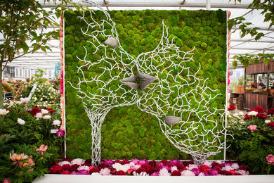 Idée de décoration pour un grand jardin minimaliste.