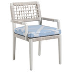 Tommy Bahama - Seabrook Outdoor Dining Arm Chair by Tommy Bahama - The Seabrook Outdoor Dining Arm Chair by Tommy Bahama features an aluminum frame, cushion seat and lovely wicker back.